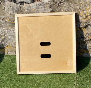 National Hive crown board with 2 porter Bee Escapes