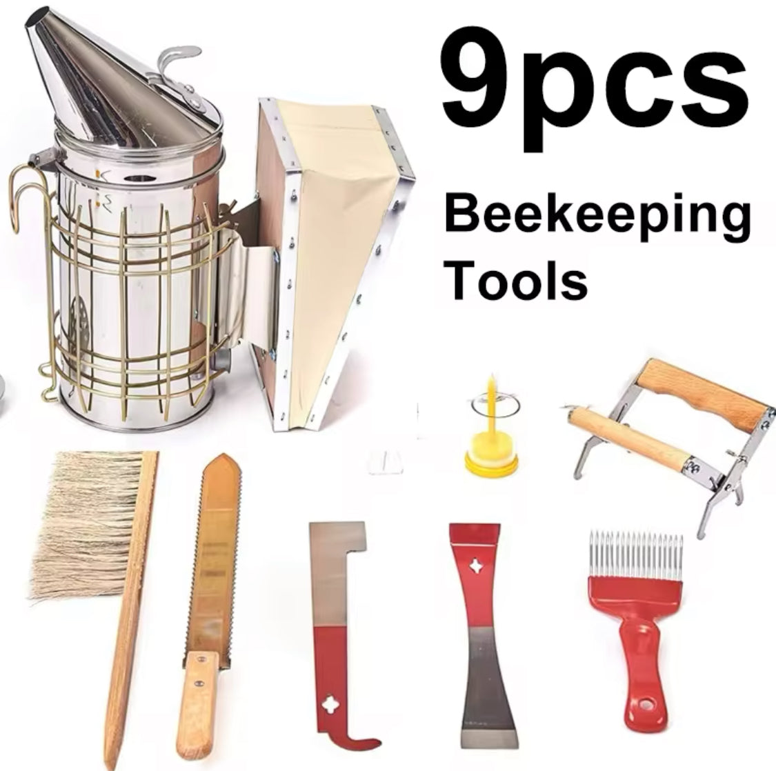 9 Piece Beekeeping Tool Set – BEE KEEPING EQUIPMENT