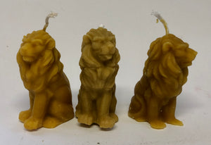 3 x Lion Beeswax Candle
