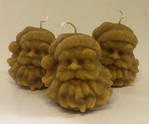 3 x Father Christmas Beeswax Candles