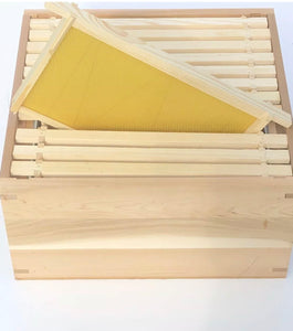Assembled Cedar National Brood Box complete with frames &Wax - BEE KEEPING EQUIPMENT