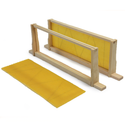 West Country Honey beehive frames with yellow beeswax foundation for beekeeping setup